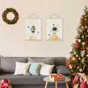 LUVADIAN Space Wall Decor, Nursery Decor Wall Art With Wooden Poster Hanger, Spaces Themed Bedroom Decor, Space Wall Decor for Toddler Boys Bedroom Nursery Playroom Classroom, 12x16 Inch Set of 2