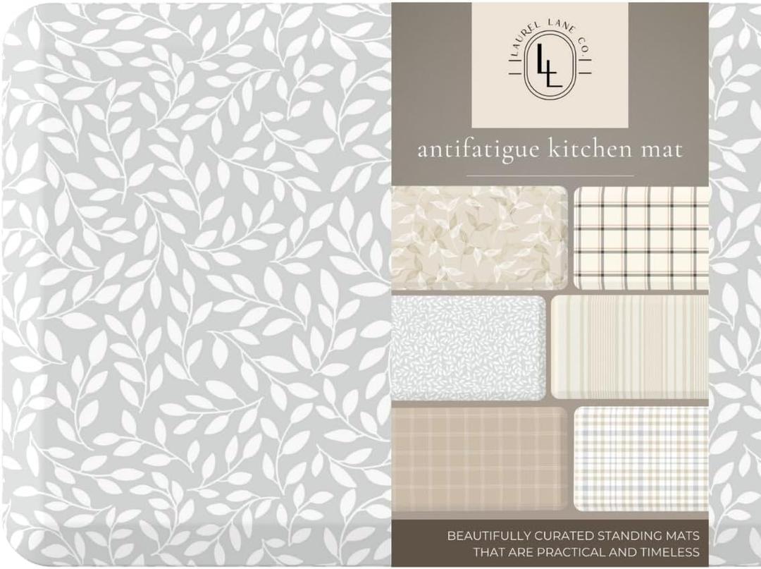 Anti Fatigue Mat by Laurel Lane Co.  Designer Anti Fatigue Mats for Kitchen Floor, Kitchen Mats for Floor, Desk Mat  Cushioned 0.75" Thick  Stain Resistant  Non-Skid Bottom  20" x 39"