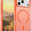 SUPFINE Magnetic for iPhone 17 Pro Max Case (Compatible with MagSafe)(Military Grade Drop Protection) Translucent Matte Shockproof with Anti-Fingerprint Phone Cover 2025,Orange