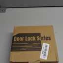 Gold Door Handles with Lock and Key (Keyed Differently), Brushed Gold Round Reversible Door Handle, Heavy-Duty Interior/Exterior Gold Door Lever for Bedroom and Bathroom, Satin Brass, 1 Pack