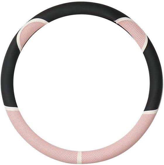 Cute Steering Wheel Cover Universal 4-Season Car Steering Wheel Cover Black (Black Pink)