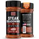 Steak Seasoning BBQ Rub Mix - Gluten Free & Low Sodium Meat Seasonings for Beef, Rib & Ribeye. Steak Seasoning for Grilling. BBQ Seasonings for Cooking. Steaks Salt Blend. Smoking Steaks Rubs. 4.1oz