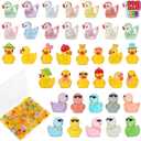 120 Pcs Mini Resin Ducks, Tiny Animals Figures to Hide Small Little Plastic Miniature Ducks Bulk for Dollhouse Decor Home Office Potted Fish Tank Aquarium Landscape Micro Fairy Garden Accessories