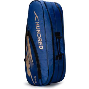 HUNDRED Cosmogear Badminton Kit-bag (Size: Large) | Double Zipper | Bag with Front Zipper Pocket | Material: Polyester| Padded Back Straps | Easy-Carry Handle, One Size