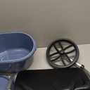 Heavy-Duty Rolling Shower Wheelchair Multifunctional,4-in-1 Foldable Commode Chair with 10" Solid Wheels & Safety Straps for Elderly and Disabled,Shower Chair with Bucket, Waterproof Padded Seat