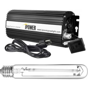 iPower 400W Digital Dimmable Electronic Horticulture Ballast with Pressure Sodium HPS Grow Light Bulb for Indoor Plants Growth