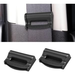 2PCS Car Seatbelt Adjuster, Universal Auto Seat Belt Clips for Adults/Kids, Comfort Car Shoulder Neck Protector Strap Positioner, Seatbelt Locator Retainer Locking Clips for Car, SUV (Black)