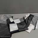 Tayney Black White Gray Kitchen Window Curtains Valance and Tier Set 36 Inch, Dark Grey Modern Geometric Rod Pocket Short Tier Curtain for Bathroom, Small Cafe Drapes for Kitchen Decor