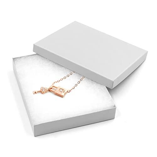 opaprain Cardboard Jewelry White Gift Boxes 10 Pack6x5×1 inches, its apply to displaying necklaces, rings, bracelets, earrings
