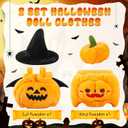 2 Sets Halloween Doll Clothes for 17 cm Doll Cute Pumpkin Costume Outfit Set Fits 6.7 Inch Clothes Accessories for Holiday Daily Costume