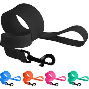 CollarDirect Waterproof Dog Leash Small Medium Large Durable Pet Leashes for Walking Training Running Pink Black Blue Orange Green (M, Black)