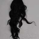 AISI HAIR Black Wig for Women, Long Wavy Lace Hairline Middle Part Synthetic Heat Resistant Wig for Daily Party-26 Inch