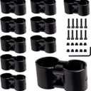 10 PCS Black Double Port Parallel Pipe Clamp for OD 28mm Lean Tube, 2.3mm Thickness Carbon Steel OD 1.1 inch Steel Pipe Tube Joint Connector Clip with 1 Hexagon wrench