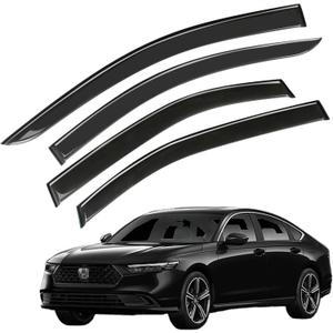 Window Visor Wind Deflector, 4PCS Tape-On Rain Guards for 2023 2024 2025 Honda Accord, Outside Mount Sun Shade Side Window Vent Visors, Black