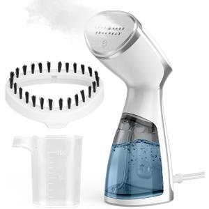 Portable Steamer for Clothes, 20s Fast-Heat Handheld Garment Steamer with Leak-Proof Tech, Large-Capacity Iron for Travel, Home & Dorm (white  Premium)