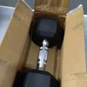 CAP 20 LB Rubber Coated Hex Dumbbell Weight, Rubber Free Weights for Home Gym Strength Training, Chrome Handle, Pair