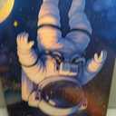 Pormipone Space Wall Art 3 Panel Canvas 16x24 inch Rocket Astronaut Planet, Size: 24"L x 16"W