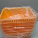 WYT 6-Pack Plastic Small Shelf Storage Weave Baskets Organizing for Cabinets and Pantries, Orange