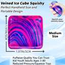 Ice Cube Squishy Veined Ice Cube Fidget Toy Purple Stress Ball Squeeze Toys Stress 5cm(1.97") Veined Ice Cube Squishy Fidget Sensory Toys Kids Youth Adult Puffwize (Purple), 5cm 1.98" Medium