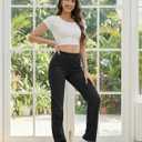 Women's Straight Leg Jeans Stretch Sweatpant Jeans Pull on High Waisted Comfort Soft Denim Pants (Black, XXL)