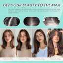 Benehair 100% Remy Human Hair Toppers for Women, 9 * 12CM Silk Base Hairpieces With Bangs 150% Density for Thinning Hair Chocolate Brown 10 Inch
