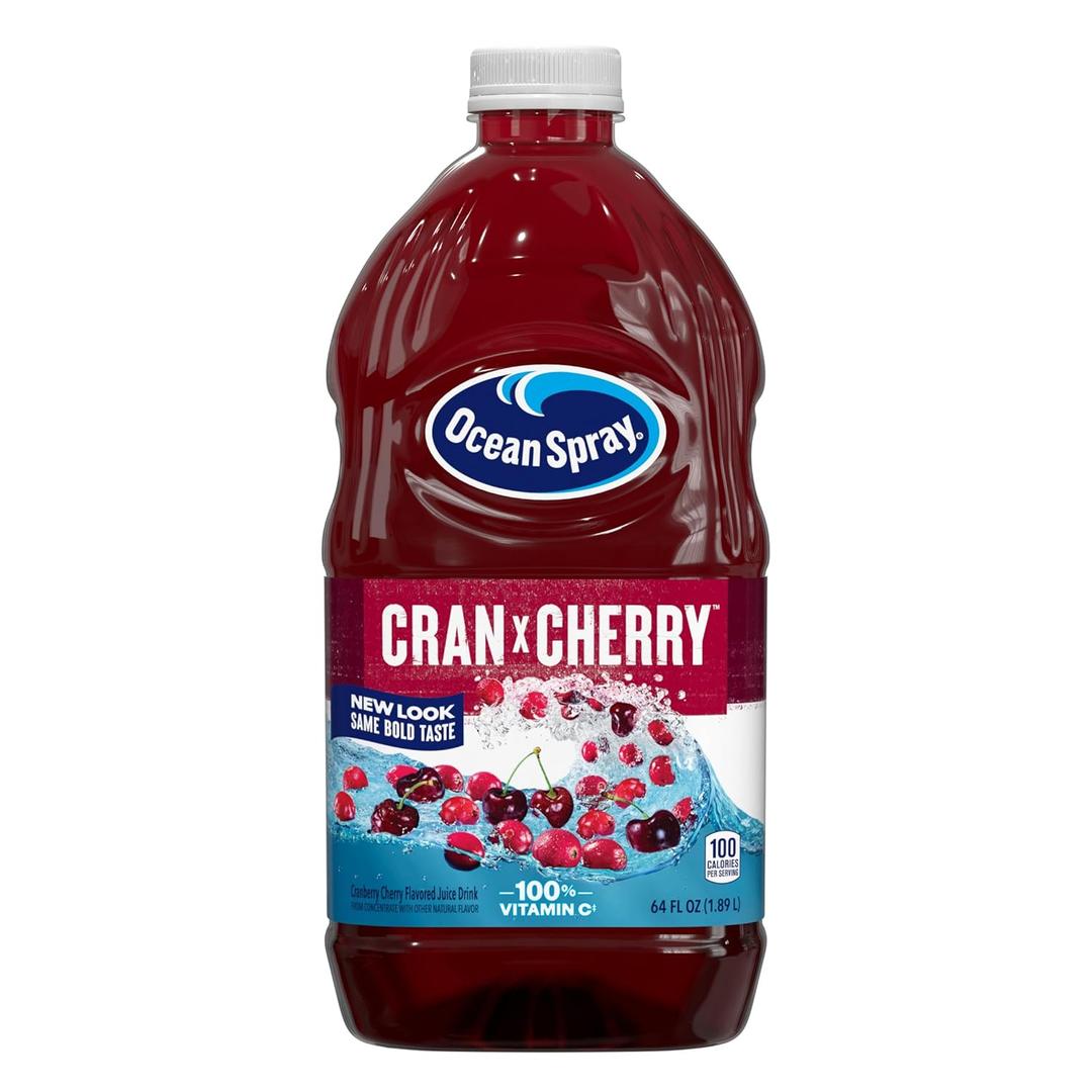 Ocean Spray Cran-Cherry Cranberry Cherry Juice Drink, 64 Fl Oz Bottle (Pack of 8), BB 13 February 2026 