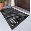 BEHERO Rubber Outdoor Mat, Anti Fatigue Rubber Floor Mats, Non-Slip Front Door Mats Entrance, Heavy Duty Pool Mat Outside for Entryway, Garage Doormat Waterproof, Black