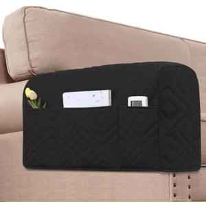 H.VERSAILTEX Armrest Covers for Sofa Water Resistant Couch Arm Covers Remote Control Holder Sofa Armrest Organizer for Magazine, Tablet, Phone, iPad(Set of 2, Black/Grey) H.VERSAILTEX Armrest Covers for Sofa Water Resistant Couch Arm Covers Remote Control Holder Sofa Armrest Organizer for Magazine, Tablet, Phone, iPad(Set of 2, Black/Grey)