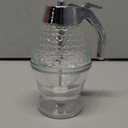 Honey Dispenser, 8oz Honey Dispenser No Drip Glass with Stand, Honey Container & Coffee Syrup Dispenser for Tea Time & Gifting, Elegant Honeycomb Honey Jar - Honey Pot Bottle for Maple Syrup Bee (Silver)