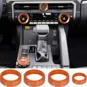 for Toyota Tacoma 2024 2025 w/14 Display Interior Accessories AC Center Consoles Control Audio Switch Drive Volume Knob Cover Air Conditioner Aluminum Alloy (Orange, 14-Inch Screen)