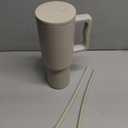 Simple Modern 40 oz Trek Tumbler with Handle and Straw Lid | Cup Holder Friendly Insulated Stainless Steel Travel Mug | Almond Birch