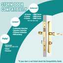 MaxxGeek Flat Slot Storm Door Handle Complete Set, Mortise Keyed Lever Mount Latch with Deadbolt for Screen and Storm Doors (Bright Gold)