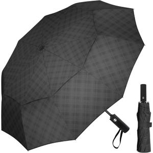 Satol 46/54/62 Inch Large Golf Umbrella, Windproof 10 Ribs Automatic Open/Close Oversize Double Canopy Vented Portable Folding Travel Umbrellas, UPF 50+ Sun & Rain Compact Umbrellas for Outdoor