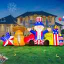 8FT Patriotic Independence Day 4th of July Inflatables Outdoor Decoration, Inflatable Uncle Sam Comboine, Built in LED Lights Blow up Fourth of July Decor for Holiday Party Garden Yard Lawn