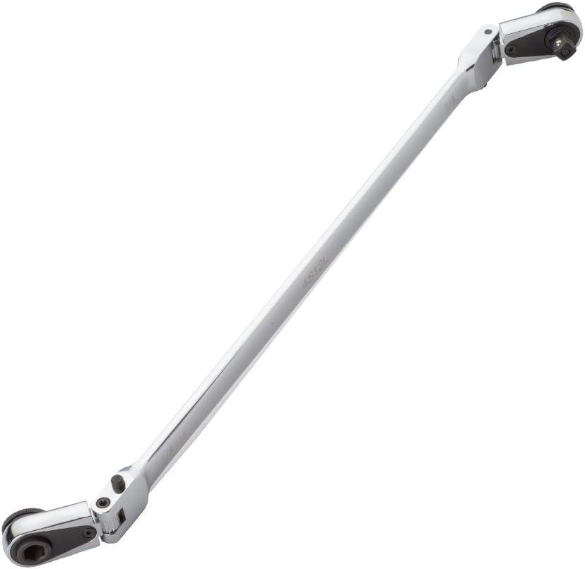 EZRED 4S12L 12-inch Chrome Quarter Stick With Locking Flex Heads, Combination 1/4" Square Drive & Magnetic Bit Drive