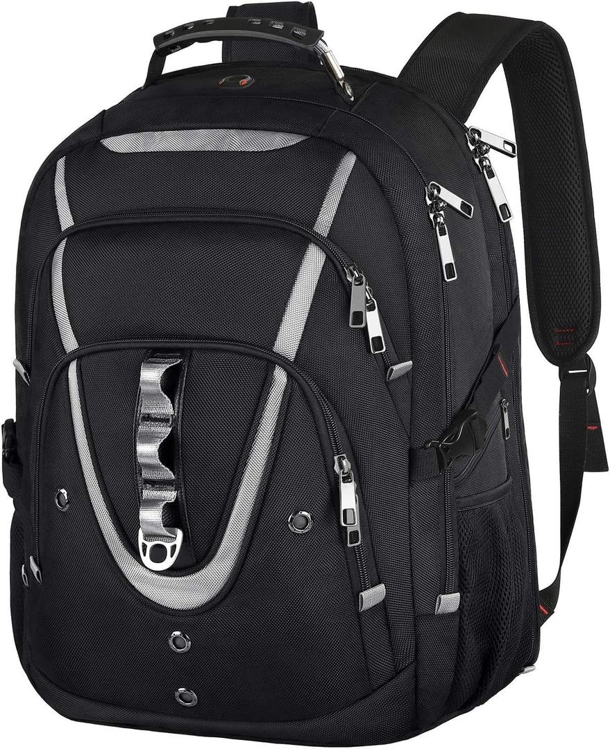 18.4 Laptop Backpack for Men, 55L-60L Extra Large Gaming Laptops Backpack, TSA Friendly Flight Approved RFID Anti-theft Pocket, Water Resistant Suiltable for Travel Business Work