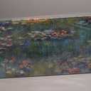 Claude Monet Large Canvas Wall Art Framed Water Lilies Vintage Classic Painting Wall Decor Green Garden Famous Artwork Print for Bedroom Living Room Office Decoration 20" x 40"