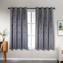 Amazon Basics Jacquard 2-Piece 100% Blackout Curtains, Living Room and Bedroom Drapes, Thermal Insulated Window Treatment, 42"x63", Grey