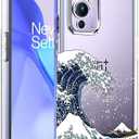 Unov Case Designed for OnePlus 9 5G, Crystal Clear Phone Case with [Anti-Slip Embossed Pattern], Shockproof Slim Protective [Anti-Yellowing TPU] Back Cover, Great Wave