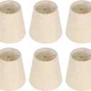 Kenqulio Small Lamp Shades Clip on Bulb, Chandelier Shades Set of 6, Mini Linen Lampshade 3.5x5x5.5in Small Lamp Shade for Chandelier Lamp Replacement
