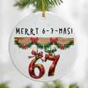 6 7 Christmas Ornament, Funny 67 Meme Ornament, 6 7 Ornaments, Funny Christmas Ornaments 2025, Teen Gen Alpha Xmas Gift, 67 Meme Gift, Stocking Stuffers for Teens (Six Seven-a)