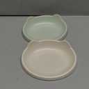 7 Ruby Road Anti Whisker Fatigue Cat Bowls Set of 2 - Wide Shallow Cat Food Bowls for Indoor Cats, Non-Slip Cat Dishes (Mint Green and Cream)