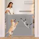 Retractable Baby Gate, Momcozy Extra Wide Mesh Baby Gates for Stairs, 41" Tall, Extends to 71" Wide, Black, Pet Dog Gate for Doorways, Stairs, Hallways, Indoor/Outdoor (Gray)