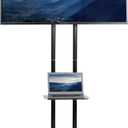 VIVO Tall TV Cart for 32 to 83 inch Screens up to 110 lbs, LCD LED OLED 4K Smart Flat and Curved Panels, Rolling Stand with Laptop DVD Shelf, Locking Wheels, Max VESA 600x400, Black, STAND-TV13E