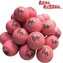 Premium Rubber Ball 24 Balls Pack Pinky Bouncy Ball Colorful Display Box and Balls Combo Party Supplies Real Solid Rubber High Bounce Pink Ball Wall Ball for Kids