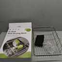 JASIWAY Dish Drying Rack in Sink, Expandable Stainless Steel Dish Drainers for Kitchen Counter, Dish Dryer Rack for Inside Sink, Over The Sink Dish Racks with Utensil Holder, Silver