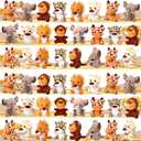 30 Pieces Small Stuffed Jungle Animals, Mini Stuffed Safari Animals Toys, 4.8 Inch Plush Lion Tiger, Elephant Giraffe Leopard Monkey for Baby Shower Safari Jungle Themed Party