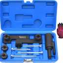 Camshaft & Crankshaft Timing Locking Tool Kit, Compatible with Volvo S40 S60 XC90 V70 S80 2.0 2.3 2.4 2.5 2.8 2.9T, 4 5 6 Cylinder Engine, Replace 9995452 9995451, with Case & Gloves