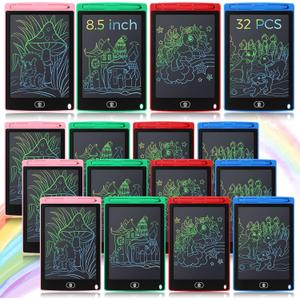 Zhehao 32 Pcs LCD Writing Tablet for Kids Bulk 8.5 Inch Colorful Doodle Board Tablet Erasable Doodle Pad Educational Toy Birthday Easter Gift for Boys Girl Age 3-10(Blue, Red, Green, Pink)