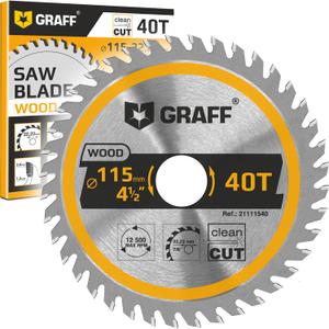 4-1/2 Inch Angle Grinder Circular Saw Blade for Wood, Plywood, Laminate, Drywall, Plastic  40-Teeth Wood Cutting Disc with 7/8 Inch Arbor from GRAFF